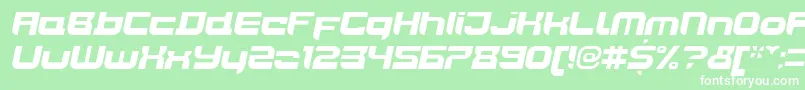 Czcionka JoyriderBlackitalic – białe czcionki na zielonym tle