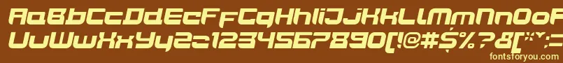 Czcionka JoyriderBlackitalic – żółte czcionki na brązowym tle