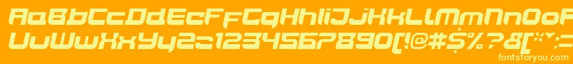 JoyriderBlackitalic-fontti – keltaiset fontit oranssilla taustalla