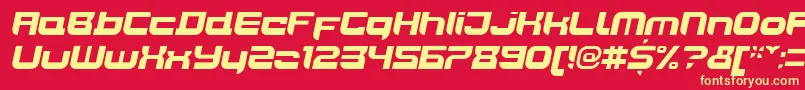 Weitere Informationen zur JoyriderBlackitalic-Schriftart JoyriderBlackitalic-Schriftart – Gelbe Schriften auf rotem Hintergrund