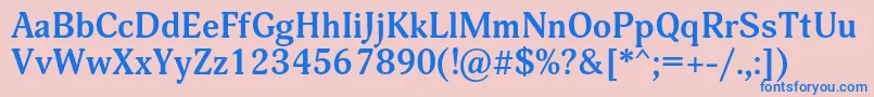 フォントAdoniscBold – ピンクの背景に青い文字