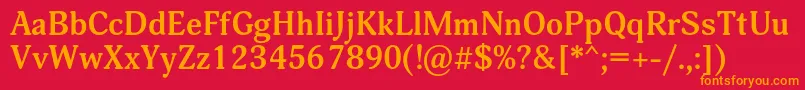 フォントAdoniscBold – 赤い背景にオレンジの文字