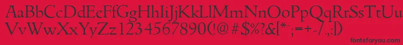 フォントGouditaserialLightRegular – 赤い背景に黒い文字