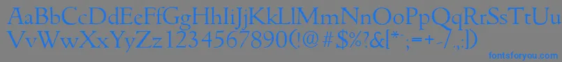 フォントGouditaserialLightRegular – 灰色の背景に青い文字