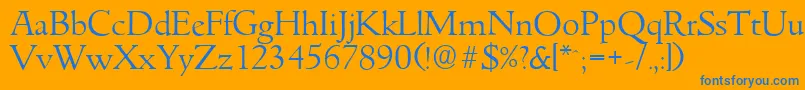GouditaserialLightRegular Font – Blue Fonts on Orange Background