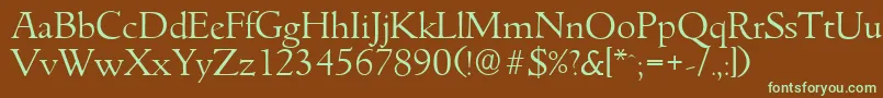 GouditaserialLightRegular Font – Green Fonts on Brown Background