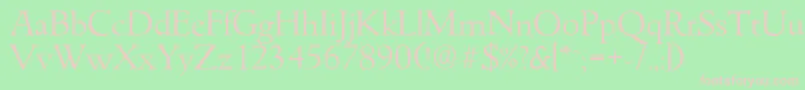 フォントGouditaserialLightRegular – 緑の背景にピンクのフォント