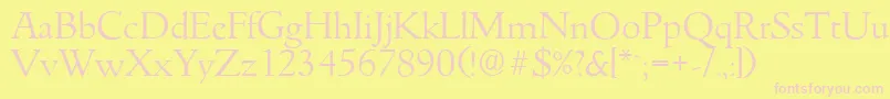 GouditaserialLightRegular Font – Pink Fonts on Yellow Background