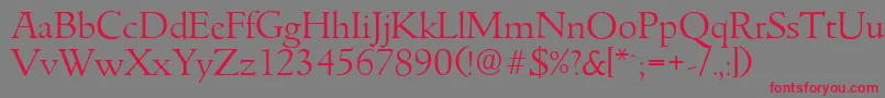 GouditaserialLightRegular Font – Red Fonts on Gray Background