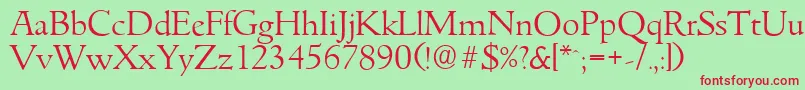 GouditaserialLightRegular Font – Red Fonts on Green Background