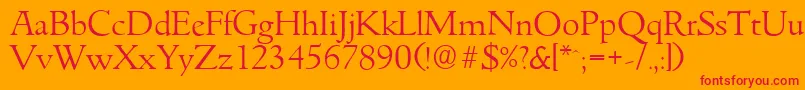 GouditaserialLightRegular Font – Red Fonts on Orange Background