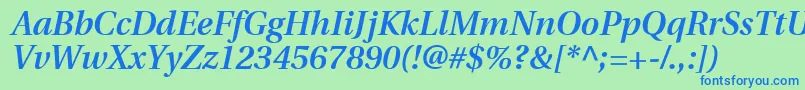 UtopiaSemiboldItalic Font – Blue Fonts on Green Background