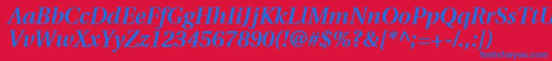 UtopiaSemiboldItalic Font – Blue Fonts on Red Background