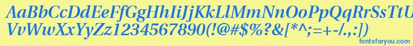 UtopiaSemiboldItalic Font – Blue Fonts on Yellow Background