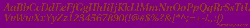 UtopiaSemiboldItalic Font – Brown Fonts on Purple Background