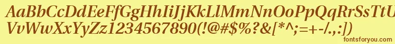 UtopiaSemiboldItalic Font – Brown Fonts on Yellow Background