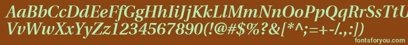 UtopiaSemiboldItalic Font – Green Fonts on Brown Background