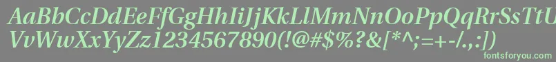 UtopiaSemiboldItalic Font – Green Fonts on Gray Background