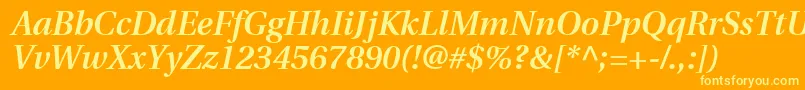 UtopiaSemiboldItalic Font – Yellow Fonts on Orange Background