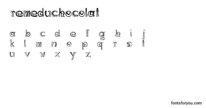 Schriftart Cremeduchocolat – Alphabet, Zahlen, spezielle Symbole