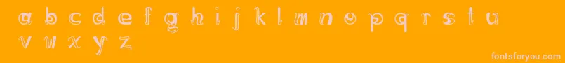 Cremeduchocolat-Schriftart – Rosa Schriften auf orangefarbenem Hintergrund