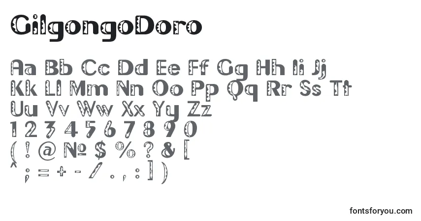 Czcionka GilgongoDoro – alfabet, cyfry, specjalne znaki
