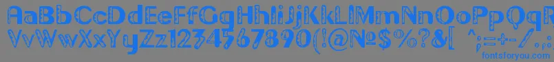 フォントGilgongoDoro – 灰色の背景に青い文字