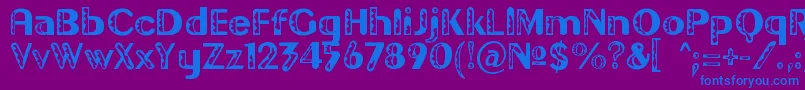 GilgongoDoro-Schriftart – Blaue Schriften auf violettem Hintergrund