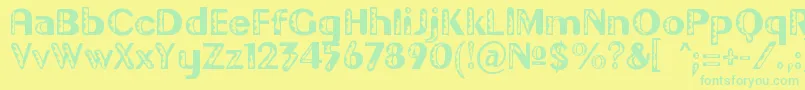 Weitere Informationen zur GilgongoDoro-Schriftart GilgongoDoro-Schriftart – Grüne Schriften auf gelbem Hintergrund