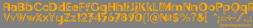 フォントGilgongoDoro – オレンジの文字は灰色の背景にあります。