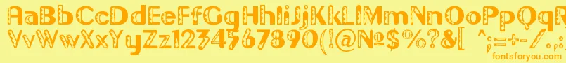 Шрифт GilgongoDoro – оранжевые шрифты на жёлтом фоне