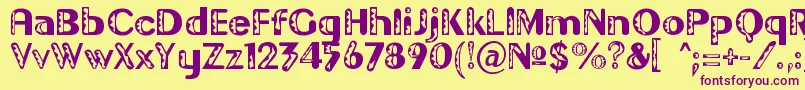 GilgongoDoro Font – Purple Fonts on Yellow Background