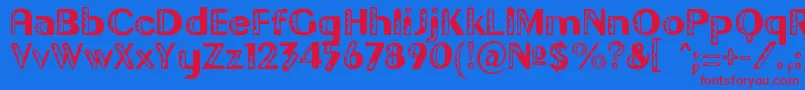 GilgongoDoro Font – Red Fonts on Blue Background