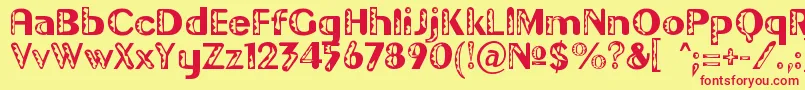 GilgongoDoro Font – Red Fonts on Yellow Background