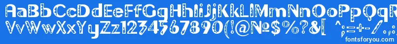 フォントGilgongoDoro – 青い背景に白い文字