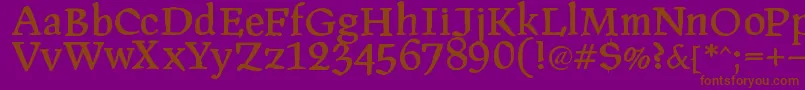 Pragroman Font – Brown Fonts on Purple Background