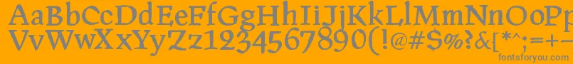 Pragroman-Schriftart – Graue Schriften auf orangefarbenem Hintergrund