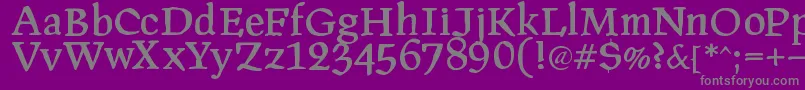 フォントPragroman – 紫の背景に灰色の文字