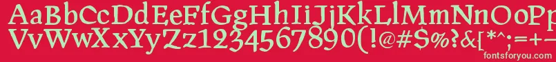 Pragroman Font – Green Fonts on Red Background