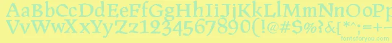 Pragroman Font – Green Fonts on Yellow Background