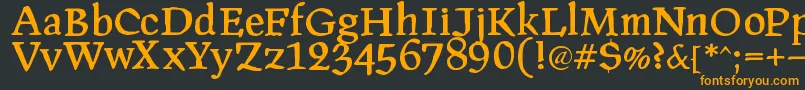 Pragroman Font – Orange Fonts on Black Background