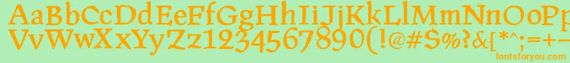 Pragroman Font – Orange Fonts on Green Background