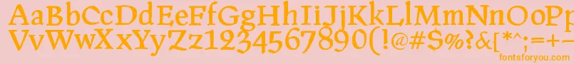 Pragroman Font – Orange Fonts on Pink Background