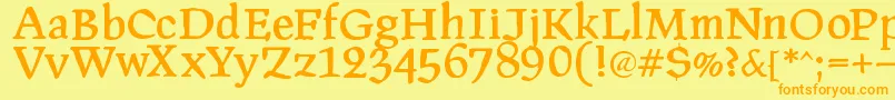 Pragroman Font – Orange Fonts on Yellow Background