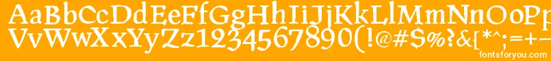 Pragroman Font – White Fonts on Orange Background