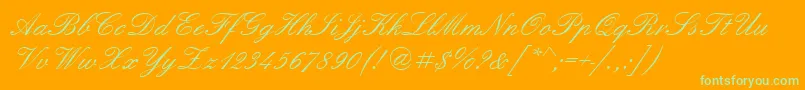 Englshn Font – Green Fonts on Orange Background