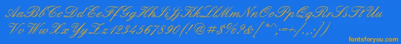 Englshn Font – Orange Fonts on Blue Background