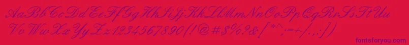 Englshn-Schriftart – Violette Schriften auf rotem Hintergrund
