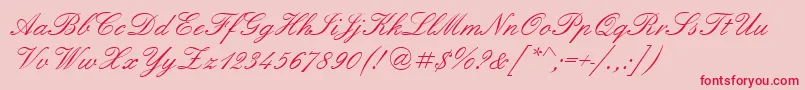 Englshn-Schriftart – Rote Schriften auf rosa Hintergrund