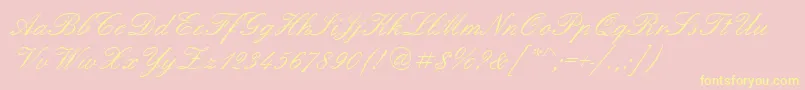 Englshn-Schriftart – Gelbe Schriften auf rosa Hintergrund